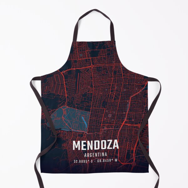 Item preview, Mendoza Red & Blue Minimalist Map designed and sold by HomeLivingCo.