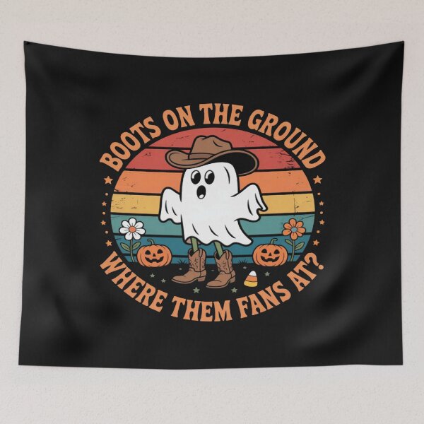 Item preview, Boots On The Ground Fans Where Them Fans At Halloween designed and sold by CraftyCuttable.