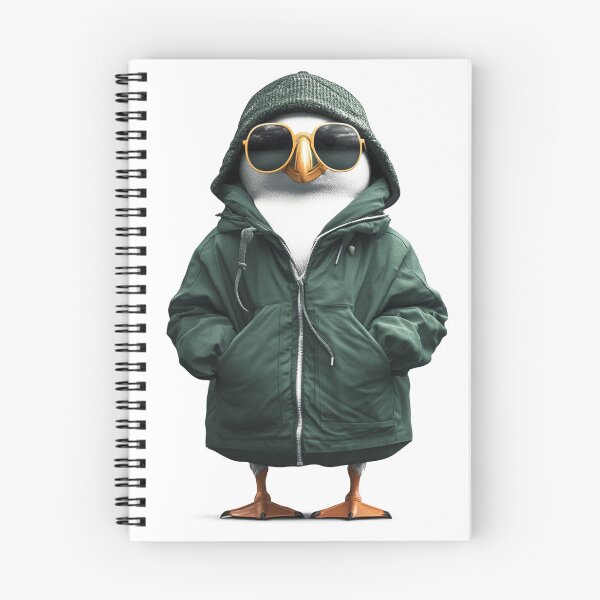 Item preview, Funny bird with memes in dark green jacket and cool glasses, stylish green look designed and sold by Encreable.
