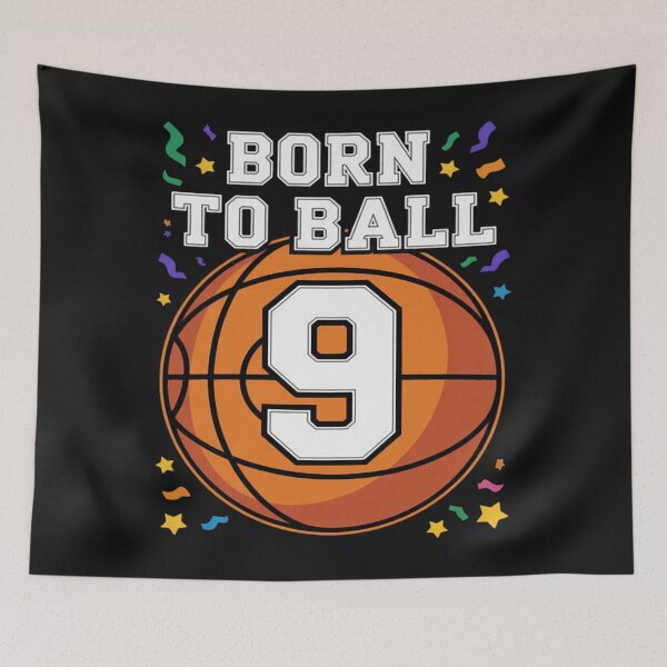 Item preview, Born To Basketball 9th Birthday Nine designed and sold by CraftyCuttable.