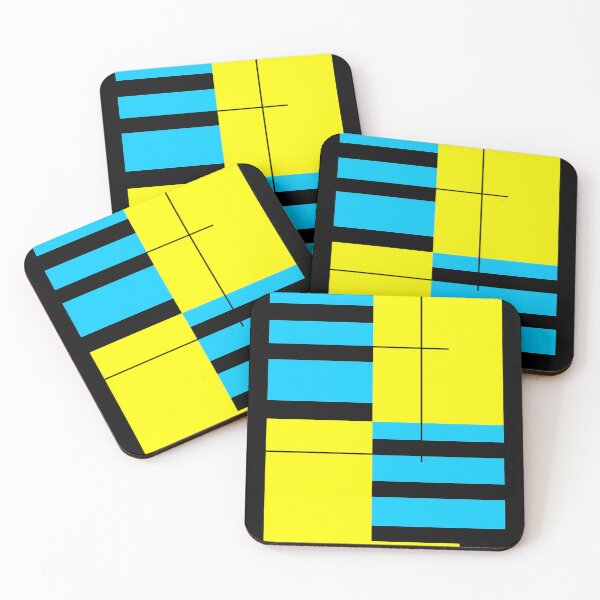 Item preview, Yellow and Cyan Grid Geometry designed and sold by Moisky Art.