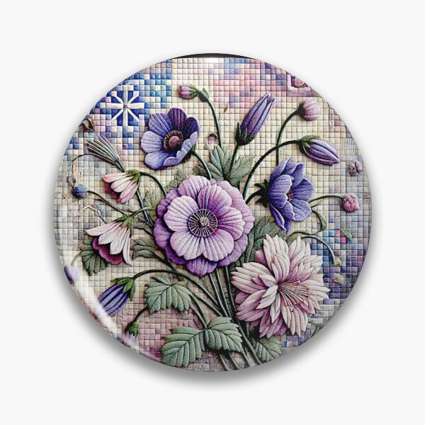 Item preview, Flowers, pixels and lilacs#7 designed and sold by Helios Be. Lavsh.