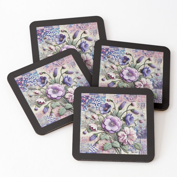 Item preview, Flowers, pixels and lilacs#7 designed and sold by Helios Be. Lavsh.