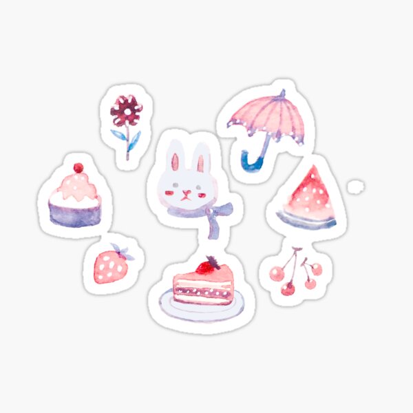 Bunny Dreaming of Pinks Sticker