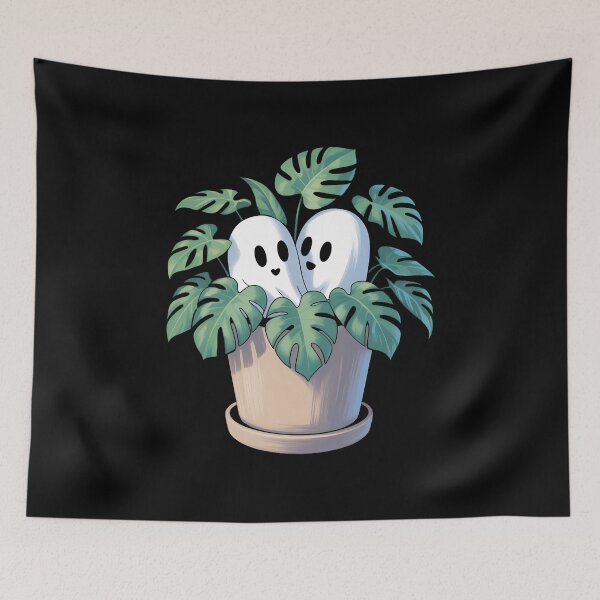 Item preview, Cute Ghost With Tropical Monstera House Plant Love Gardening designed and sold by VENOM0RIOT.