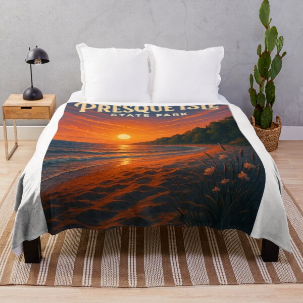Item preview, Presque Isle State Park Sunset and Wildflowers Erie PA designed and sold by Places On Earth.