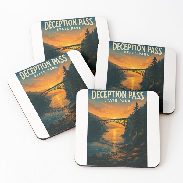 Item preview, Deception Pass State Park Bridge Sunset Washington designed and sold by Places On Earth.
