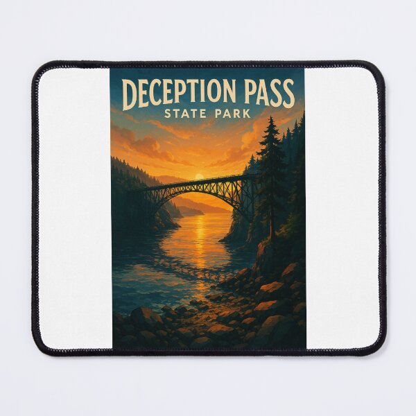 Item preview, Deception Pass State Park Bridge Sunset Washington designed and sold by Places On Earth.