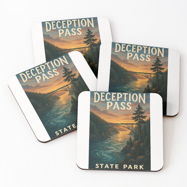 Item preview, Deception Pass State Park Coastal Bridge View Washington designed and sold by Places On Earth.