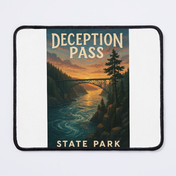 Item preview, Deception Pass State Park Coastal Bridge View Washington designed and sold by Places On Earth.