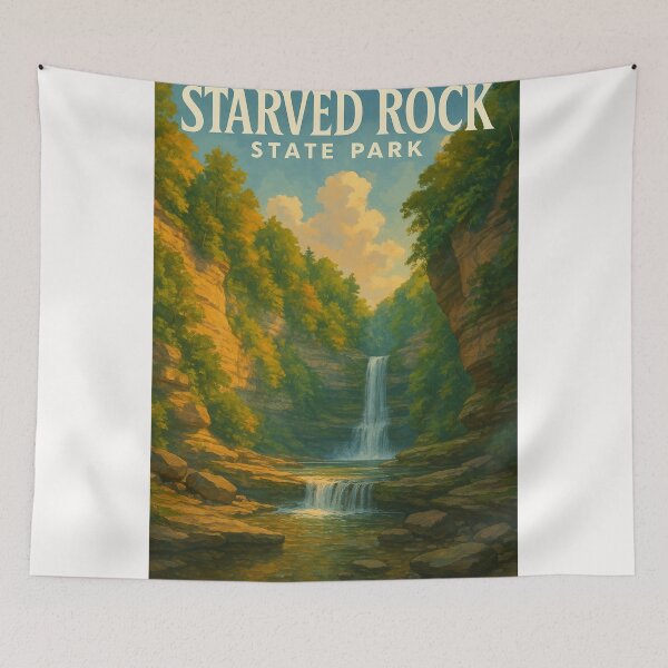 Item preview, Starved Rock State Park Waterfall Canyon View Illinois designed and sold by Places On Earth.