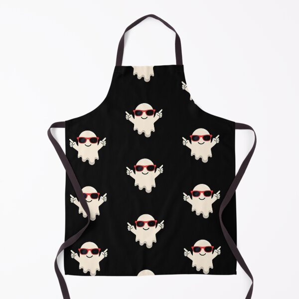 Item preview, Cool Cartoon Ghost – Minimalist Digital Illustration with Red Sunglasses on Black Background designed and sold by PixelVibe782.