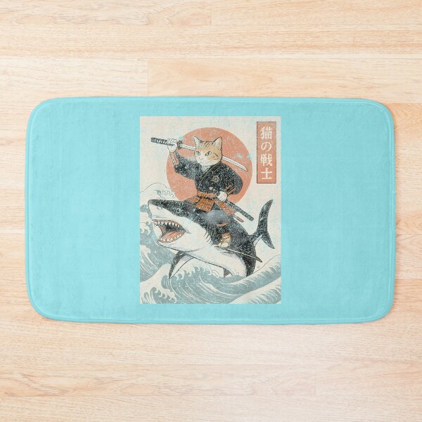 Item preview, Cat Samurai Riding Shark Japanese Ocean Waves Art By Merch, Limited Edition, Perfect Gift For You A designed and sold by luanajardelp.