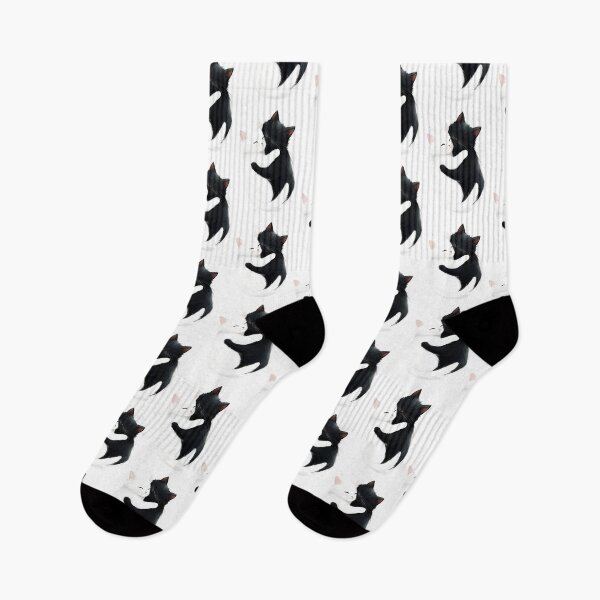Item preview, Universal yin yang cats in black and white casual style hugging together print designed and sold by Encreable.