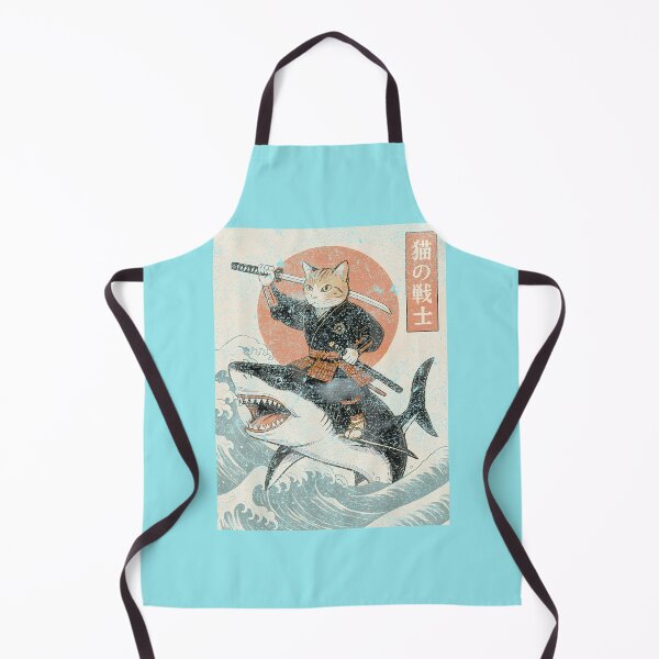 Item preview, Cat Samurai Riding Shark Japanese Ocean Waves Art By Merch, Limited Edition, Perfect Gift For You A designed and sold by luanajardelp.