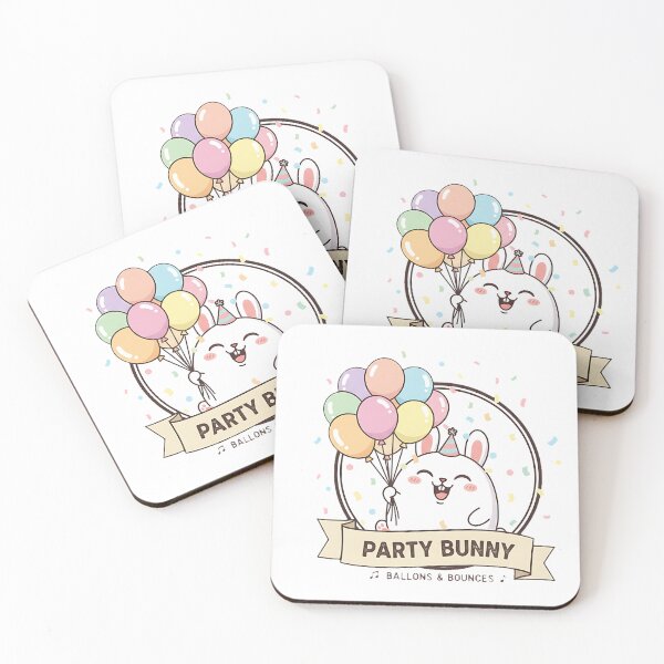 Item preview, Cute Chibi Bunny Balloons – Fat Funny Rabbit at New Year Party designed and sold by meesub.