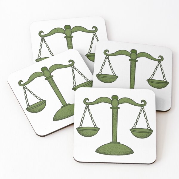 Item preview, Green Scales of Justice Stippled Law Art | MagicMe-JD designed and sold by MagicMe-JD.