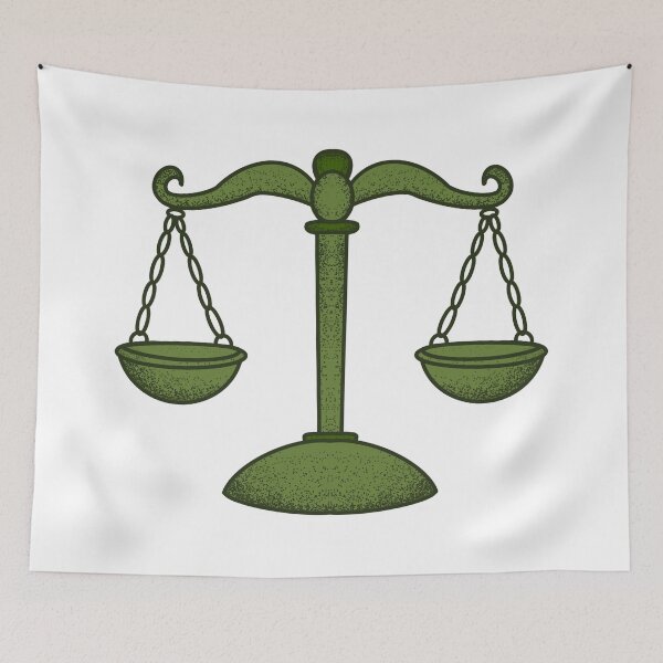 Item preview, Green Scales of Justice Stippled Law Art | MagicMe-JD designed and sold by MagicMe-JD.