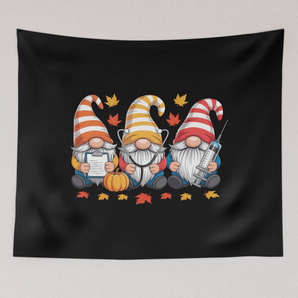 Item preview, Thanksgiving Nurse Gnomes Fall Scrub Top Autumn designed and sold by ticlitule.
