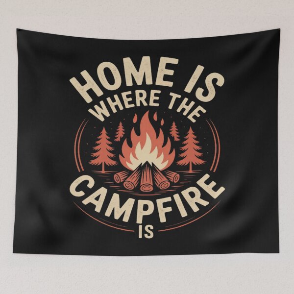 Item preview, Campfire Home Where Camping Adventure Bonfire designed and sold by CraftyCuttable.