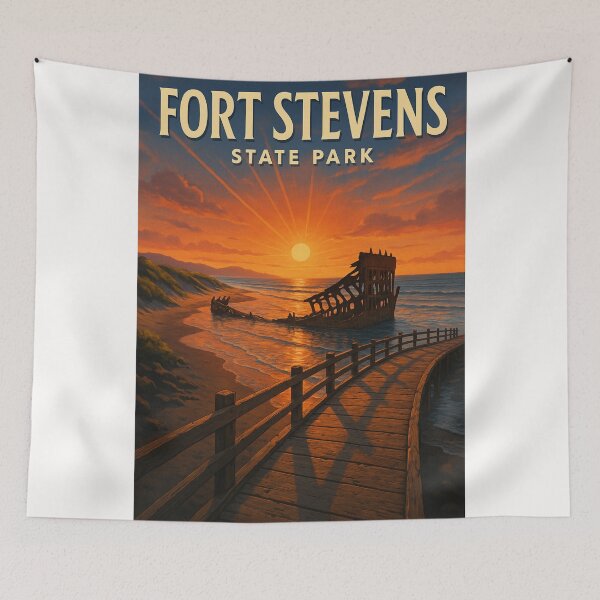 Item preview, Fort Stevens State Park Peter Iredale Wreck Sunset Oregon Coast designed and sold by Places On Earth.