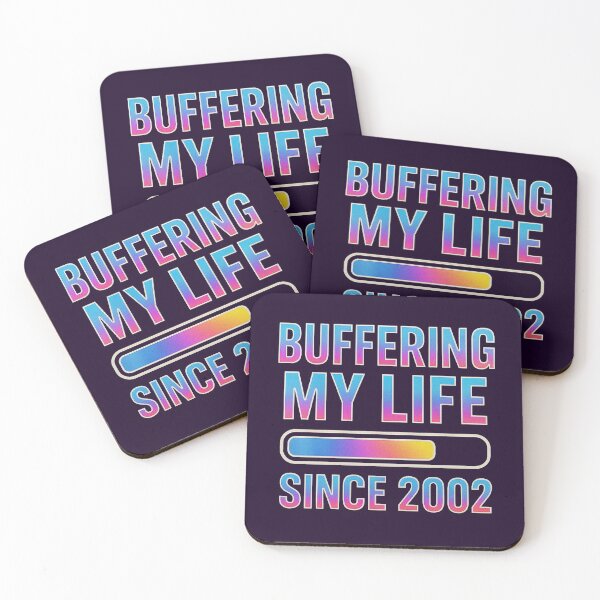 Item preview, Buffering My Life Since 2002 – Retro Gradient Internet Humor Design designed and sold by Syrupulse.