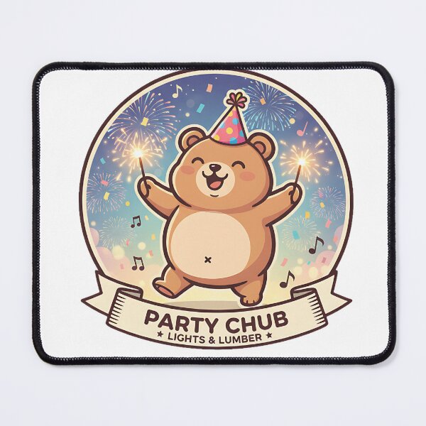Item preview, Happy Chibi Bear Dancing – Funny Fat Bear with Fireworks designed and sold by meesub.