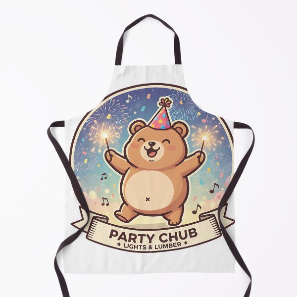 Item preview, Happy Chibi Bear Dancing – Funny Fat Bear with Fireworks designed and sold by meesub.