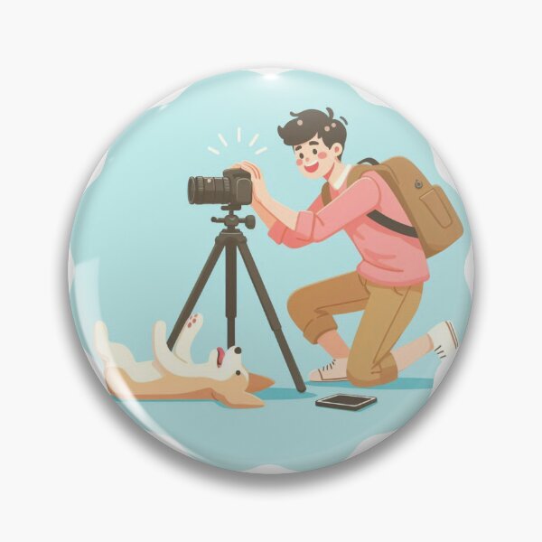 Item preview, Funny Photoshoot! Enthusiastic Photographer and Naughty Corgi Dog - Pet Humor Design and Photography designed and sold by DibuHumor.
