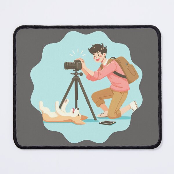 Item preview, Funny Photoshoot! Enthusiastic Photographer and Naughty Corgi Dog - Pet Humor Design and Photography designed and sold by DibuHumor.