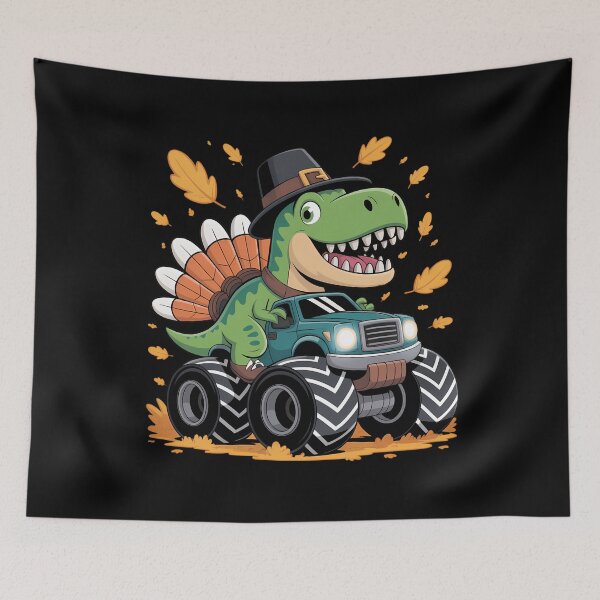 Item preview, Thanksgiving Outfit For Boys Autumn Truck T Rex designed and sold by BiellaSar.