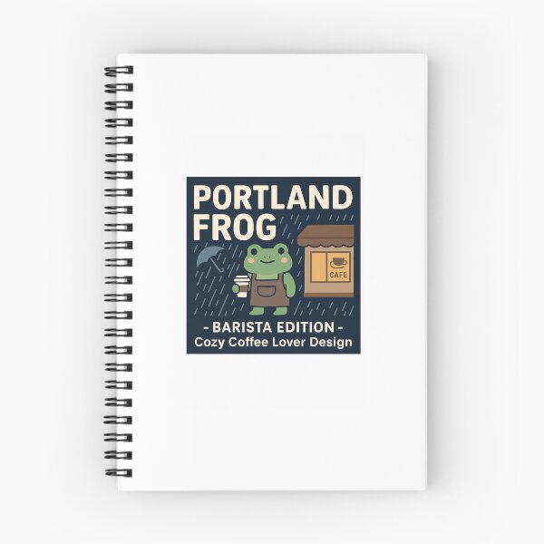 Item preview, Portland Frog – Coffee Shop Edition ☕? | Cozy Café Vibes designed and sold by LoaiArt.