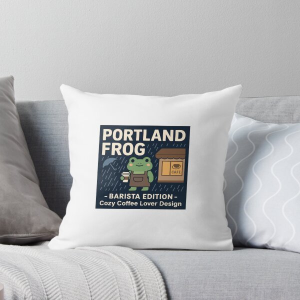 Item preview, Portland Frog – Coffee Shop Edition ☕? | Cozy Café Vibes designed and sold by LoaiArt.