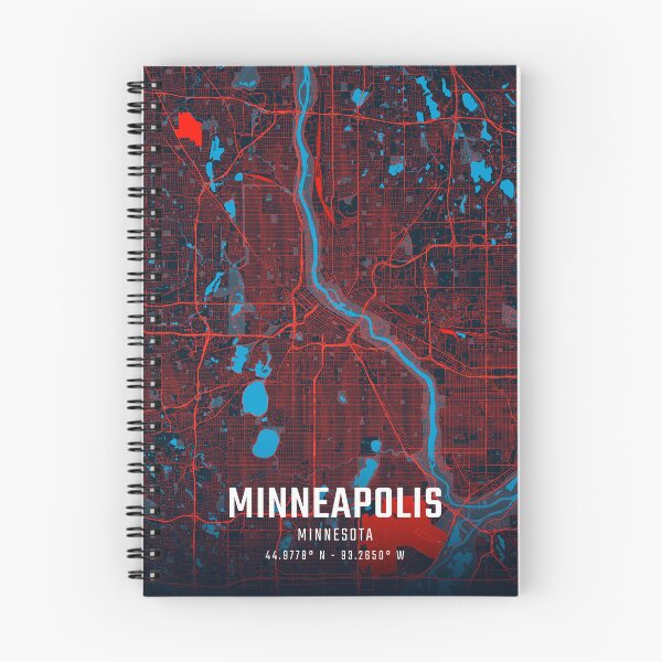 Item preview, Minneapolis Red & Blue Minimalist Map designed and sold by HomeLivingCo.
