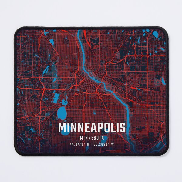 Item preview, Minneapolis Red & Blue Minimalist Map designed and sold by HomeLivingCo.