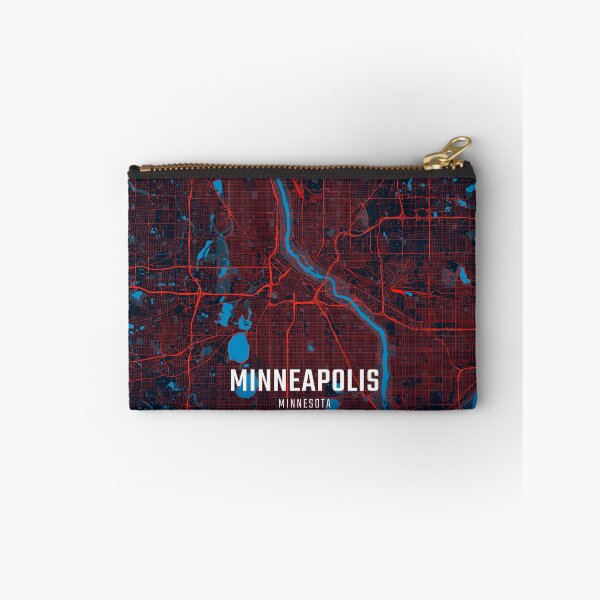 Item preview, Minneapolis Red & Blue Minimalist Map designed and sold by HomeLivingCo.