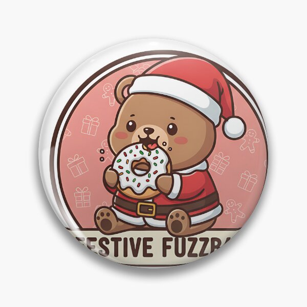 Item preview, Funny Chibi Bear Eating Christmas Donut – Cute Kawaii Holiday Bear Design   designed and sold by meesub.
