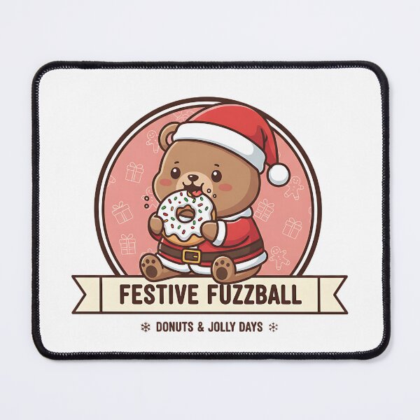 Item preview, Funny Chibi Bear Eating Christmas Donut – Cute Kawaii Holiday Bear Design   designed and sold by meesub.