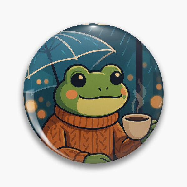 Item preview, Portland Frog Café ☕ – Cozy Rainy Day Vibes designed and sold by LoaiArt.