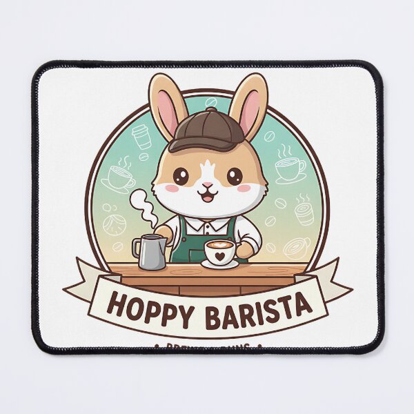 Item preview, Chibi Bunny Barista – Cute Kawaii Coffee Rabbit Illustration for Merch designed and sold by meesub.