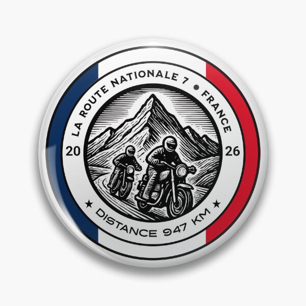 Item preview, Route Nationale 7 -France- Motorcycle Tour 2026 Badge, sticker / shirt and more designed and sold by designkb.