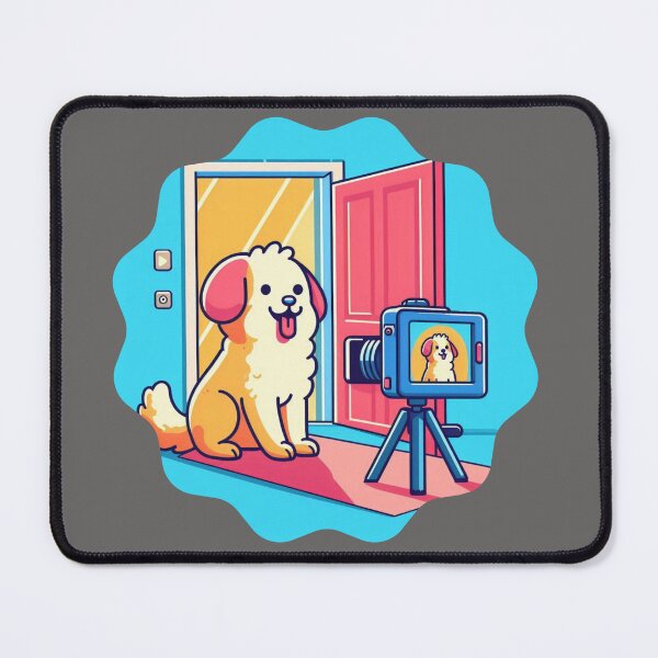 Item preview, Dogfluencer at Home: Dog Posing for Vlog or Video - Humor Design Famous Pet and Social Media designed and sold by DibuHumor.