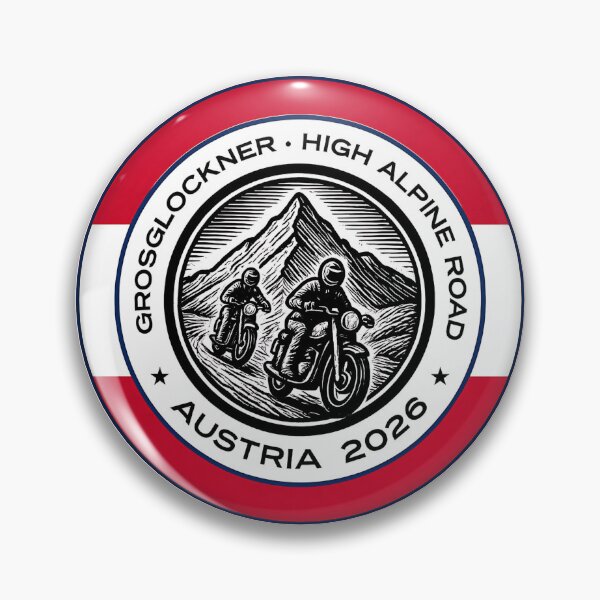 Item preview, Grossglockner High Alpine Road Austria 2026 Badge / Motorrad Stickerr/ colors of the flag of AUSTRIA  designed and sold by designkb.
