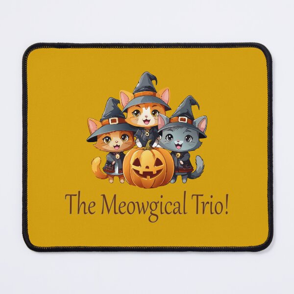 Item preview, Cute Witch Cats with Pumpkin – Adorable Halloween Cat Trio Design designed and sold by DeeLulu.