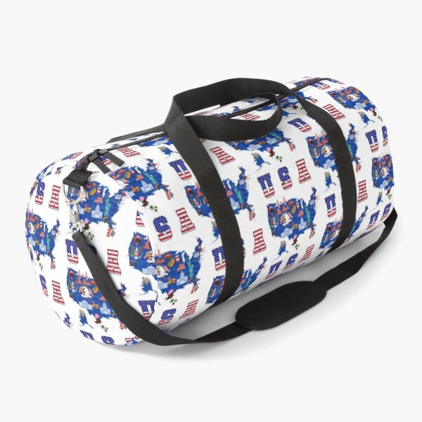 Item preview, USA Map American symbols and icons - Patriotic USA map illustrated designed and sold by Youngkev-arts.