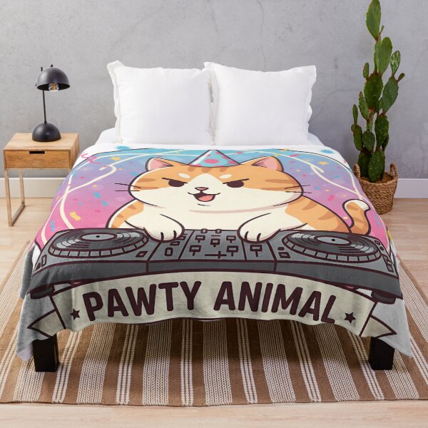 Item preview, Funny Chibi Cat DJ – Cute Fat Kitty Partying at New Year Celebration designed and sold by meesub.