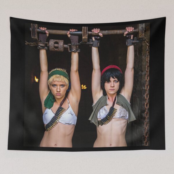 Item preview, Two captive fantasy post apocalyptic warrior women art photo designed and sold by Vintage Designs +.