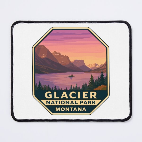 Item preview, Glacier National Park Retro Mountain Landscape Sticker designed and sold by Ismeal Von.