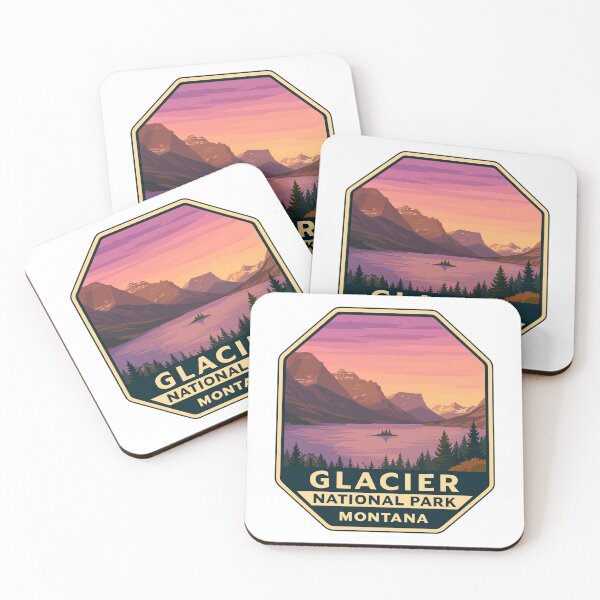 Item preview, Glacier National Park Retro Mountain Landscape Sticker designed and sold by Ismeal Von.