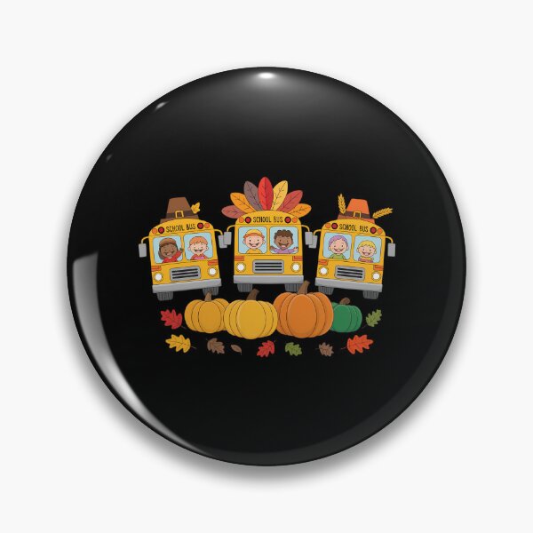 Item preview, Thanksgiving Three Cute School Buses As Turkey Autumn Driver designed and sold by August4Laughs25.